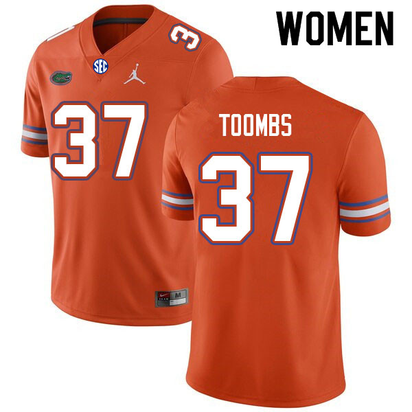 Women #37 Javion Toombs Florida Gators College Football Jerseys Sale-Orange